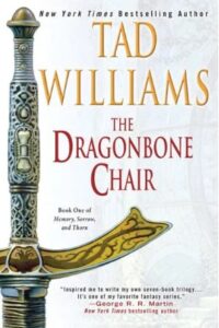 Cover art for Tad Williams's The Dragonbone Chair, showing a magical sword hilt.