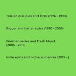 Four defining eras of epic fantasy